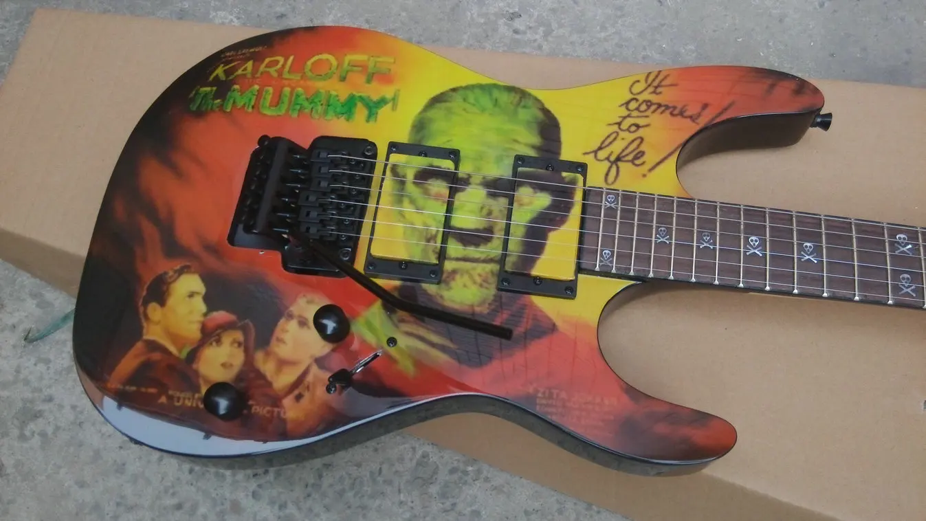 

YUMIYA Custom The Mummy Kirk Hammet Metallica Electric Guitar One Piece Neck