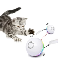 smart cat toys automatic ball interactive catnip usb rechargeable self rotating colorful led feather bells toys for cats kitten