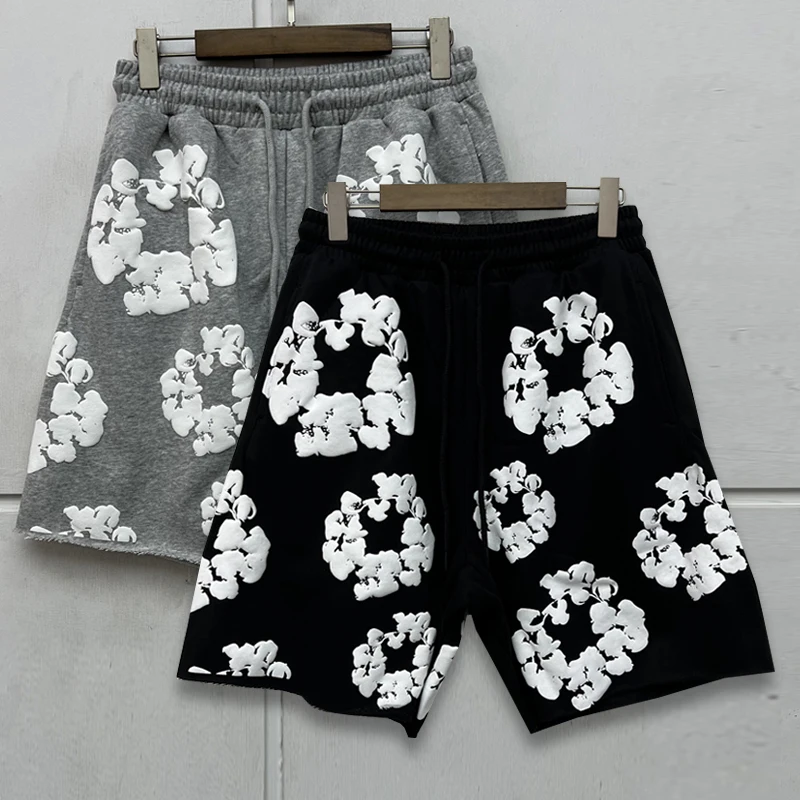 

Шорты на завязках высокого качества, бриджи, черные, серые шорты с пышным принтом для мужчин и женщин
