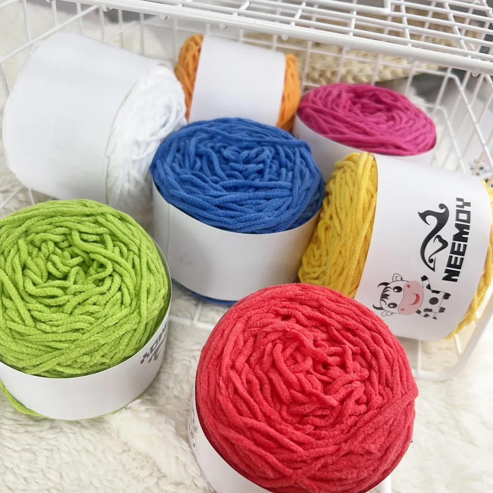 50 г Матовая синельная бархатная пряжа тщательно ледяная полоса кукла