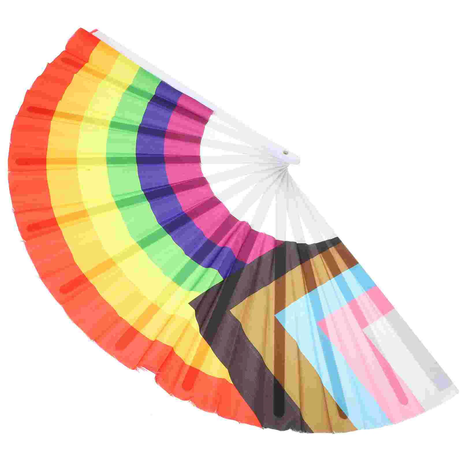 

Rainbow Dancing Fans Folding Handheld Colorful Portable Exquisite Photo Prop Performance Props Dance