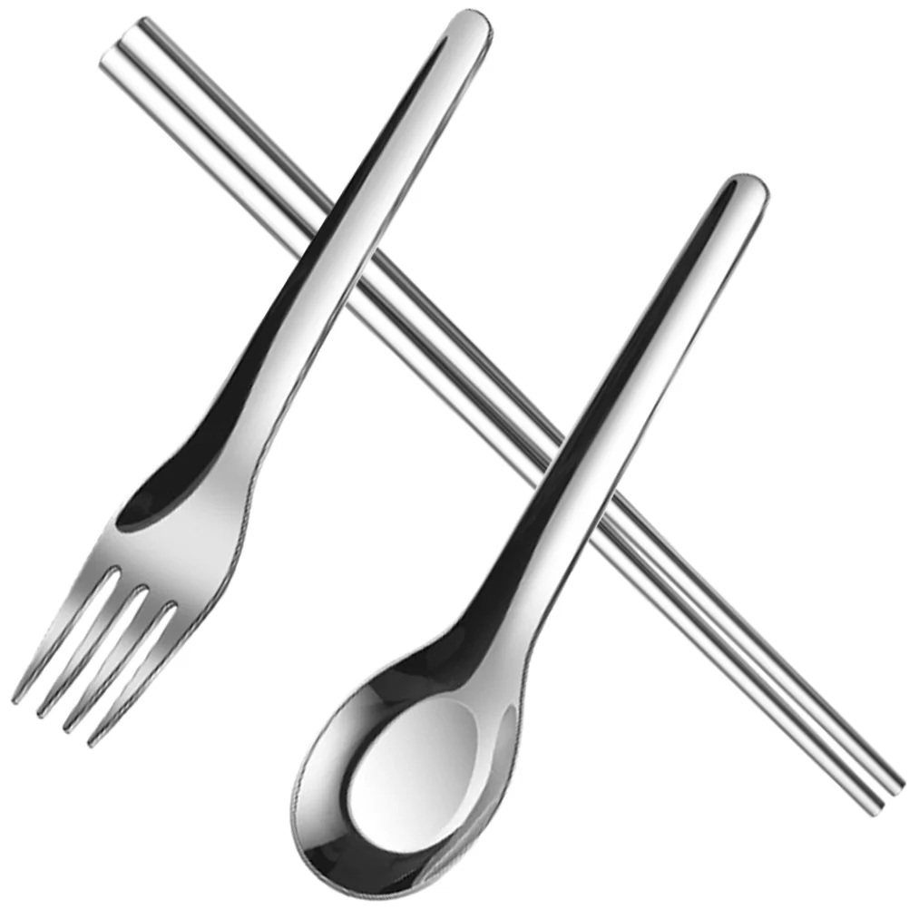 

Metal Lunchbox Dessert Spoon Chopsticks Stainless Steel Case Utensils Travel Holder Spoons Student