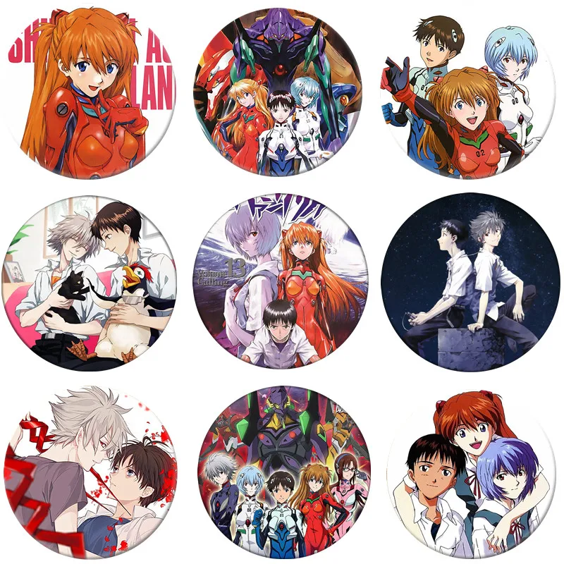 

EVA Anime Badge Ikari Rei Shinji Asuka Nagisa Ayanami Kaworu Brooch Pin Backpack Decoration Children's gift