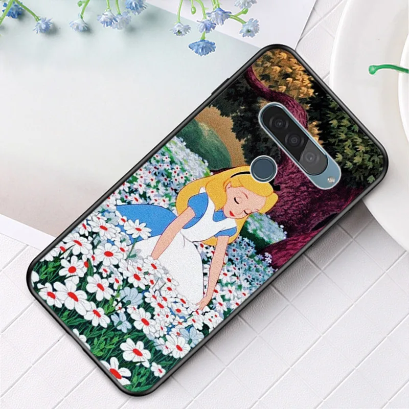 Чехол принцессы Алисы Disney для Google Pixel 6 5 5A 4 4A XL чехол LG Q60 V60 V50 V50S V40 V35 V30 черный