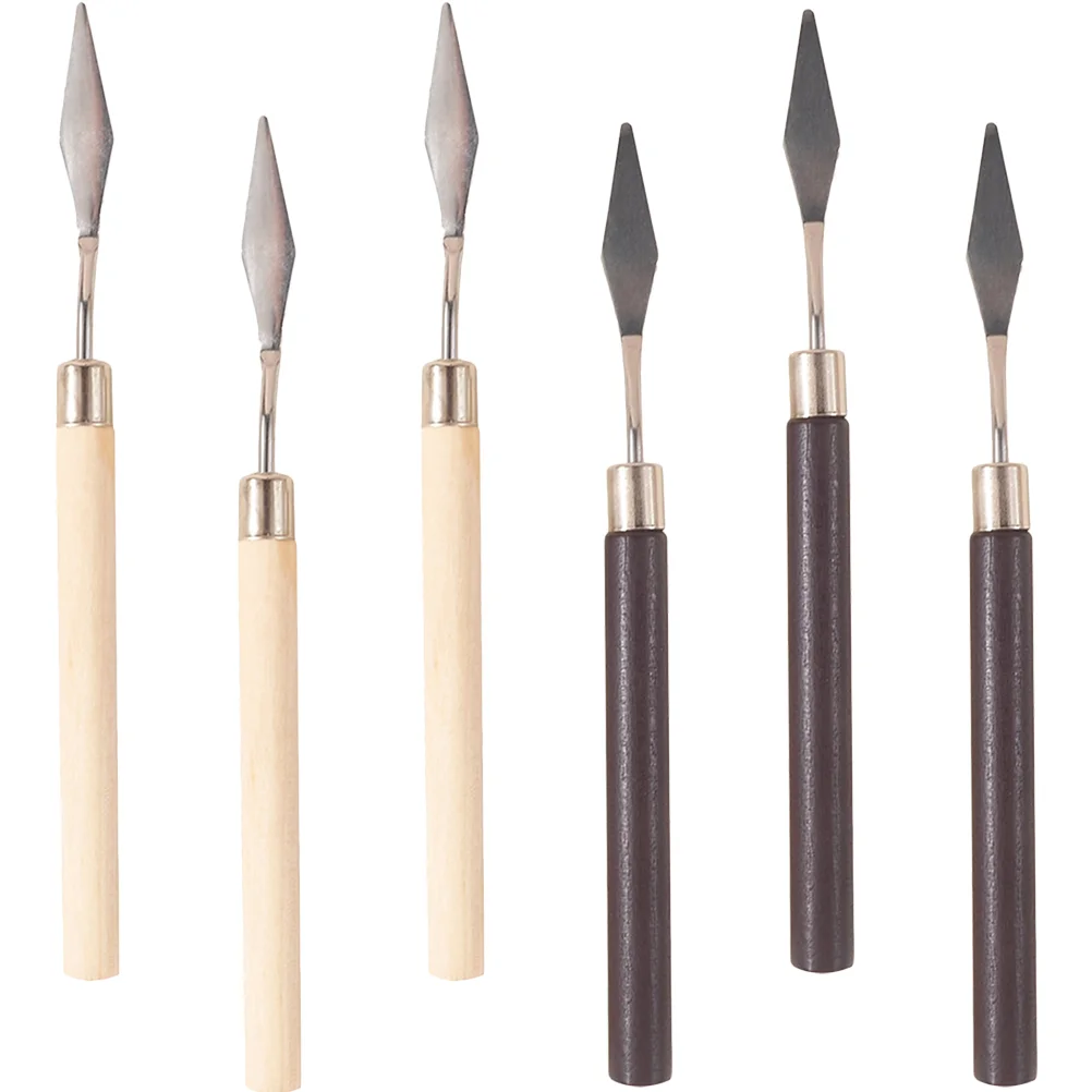 

Painting Spatula Spatulas Mixing Oil Makeup Rods Scraper Tool Nail Stirring Wood Acrylic Canvas