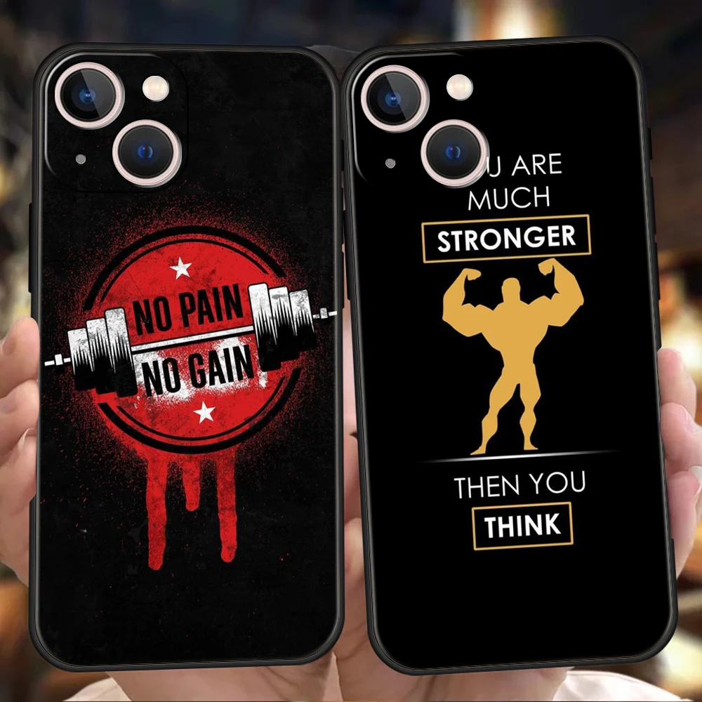 

Bodybuilding Gym Fitness Luxury Phone Case Cover For iPhone 13 12 11 Pro Max 8 7 Plus X XR XS Max SE 2020 Mini Shockproof Shell