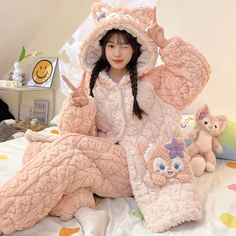 Новые пижамы с рисунком Kawaii Girl Heart LinaBell серии Disney милый осенне-зимний теплый