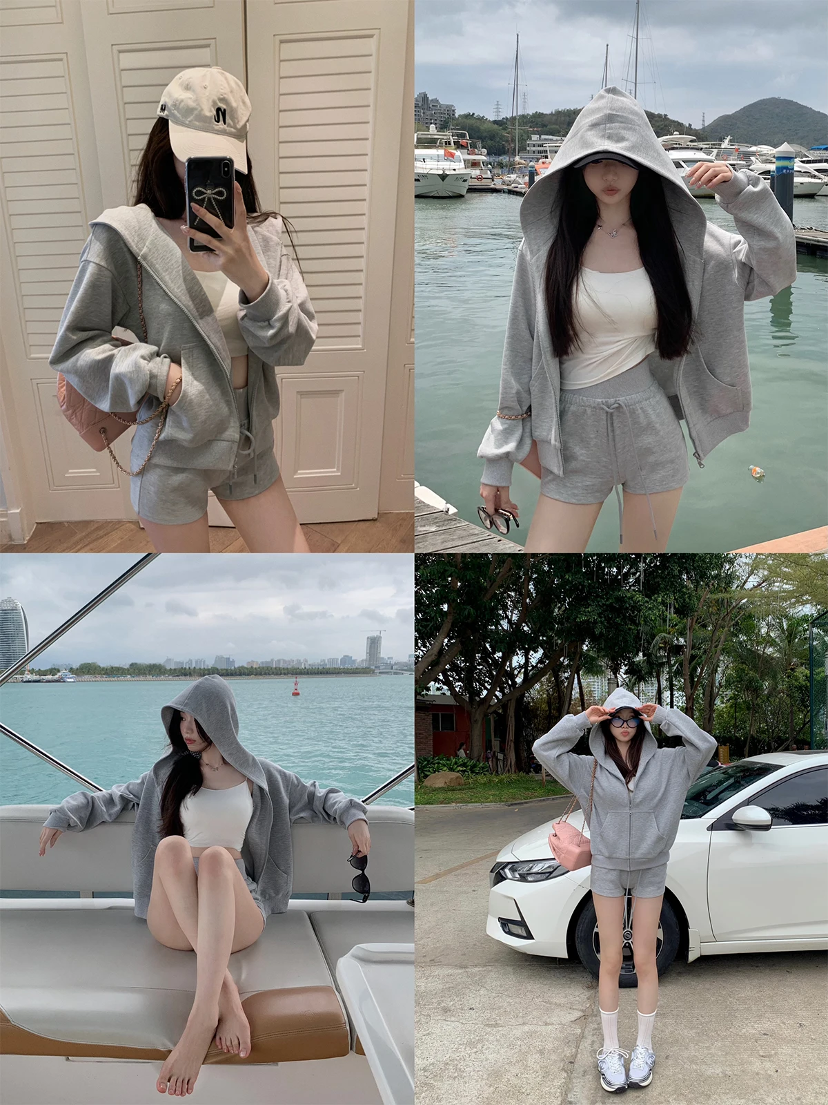 Повседневный Свитшот Chen Jiannan женский весенний свободный комплект с капюшоном и