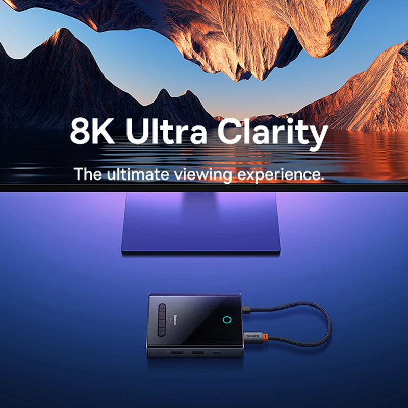 USB-концентратор DP 8K 30 Гц HDMI-адаптер 8 в 1 Разветвитель USB A 3.0 PD 100 Вт VGA Dock для MacBook Pro Air