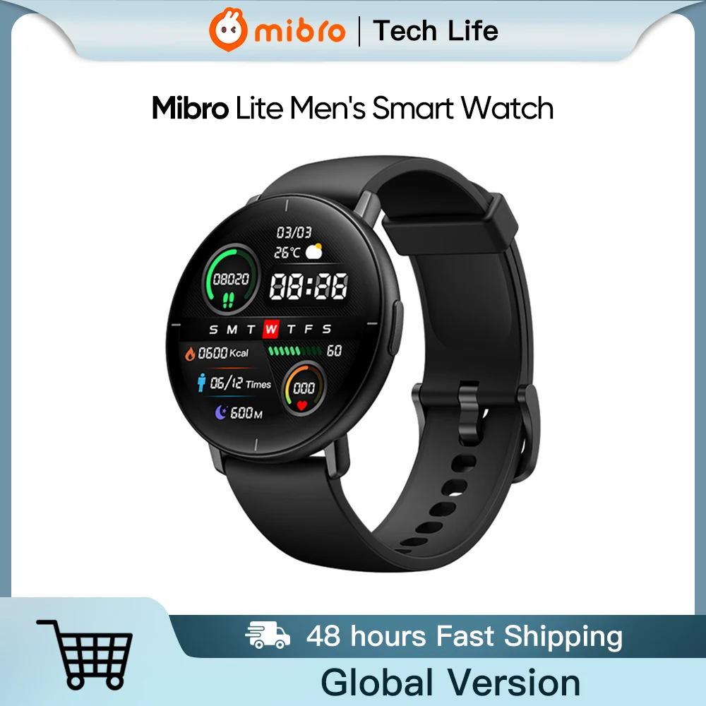 Мужские умные часы глобальная версия Mibro Lite с экраном Amoled 1 3 дюйма поддержкой