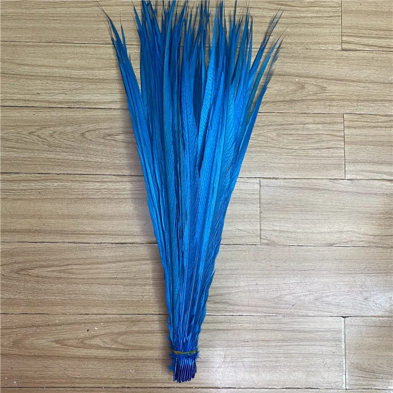 

Wholesale 100pcs/lot Lake Blue Pheasant Feathers for Crafts 24-28 Inch/60-70CM Christmas Wedding Plumas De Faisan Plumas