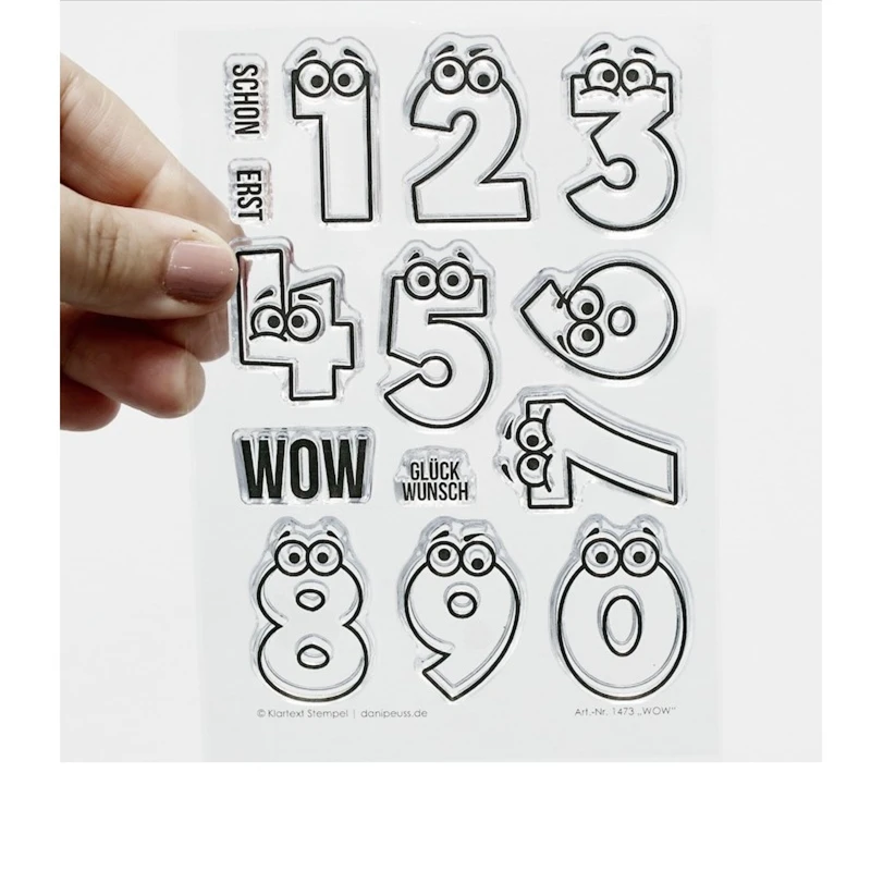 Новое поступление 2022, прозрачные штампы Number WOW, печать для «сделай сам», скрапбукинг, фотоальбом, декоративный прозрачный штамп