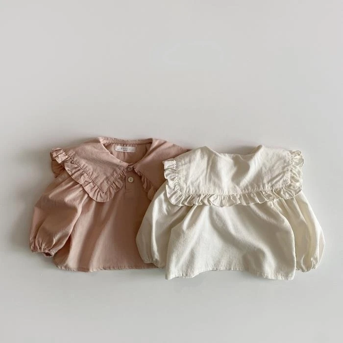 Новинка весны 2022 Корейская одежда для младенцев рубашка с отложным воротником и