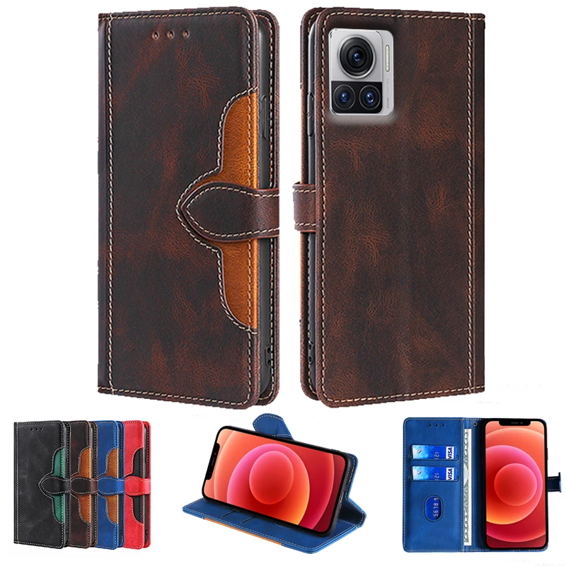 

Кожаный чехол Lamocase для Motorola Moto X30 Pro, чехол-кошелек с откидной крышкой, винтажный Магнитный чехол для телефона, держатель для карт