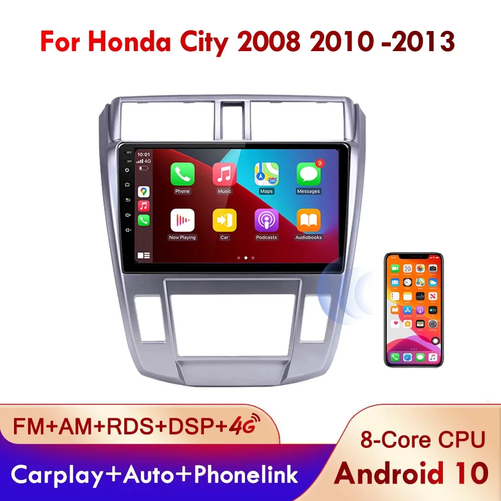 Автомагнитола PEERCE 8 ядер 6 ГБ + 128 Гб 2 Din Android 11 GPS мультимедийный плеер для Honda City 2008