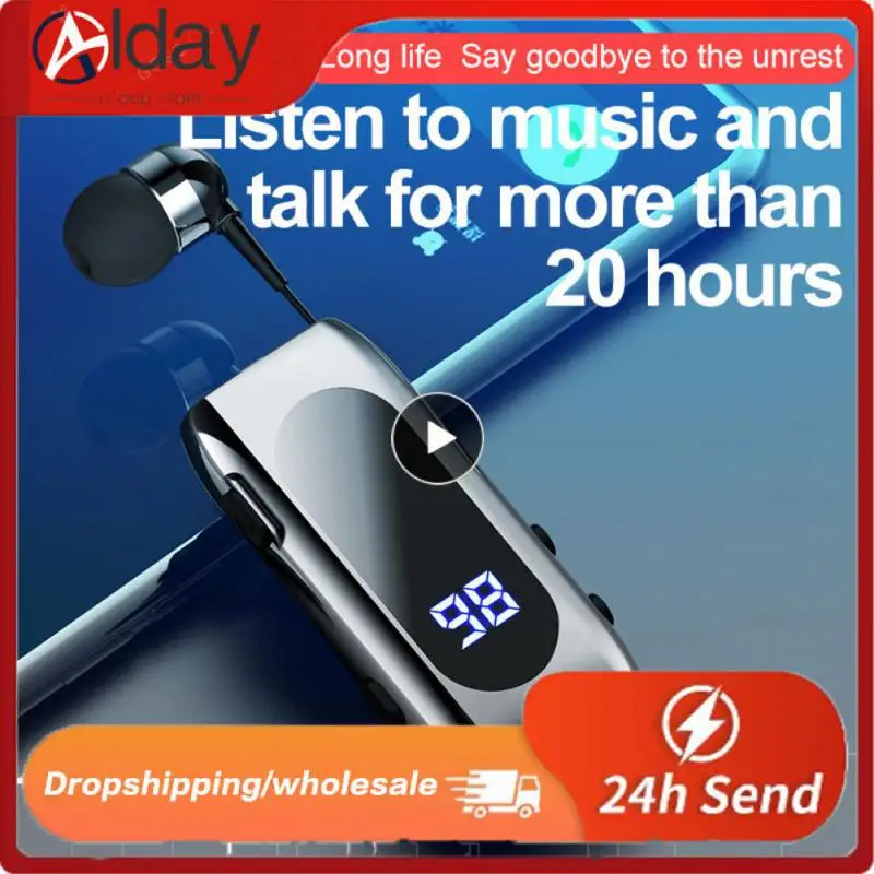 

Power Display Headphones 20 Hours Talk Time Call Remind Wireless Clip Stereo Handsfree Earbuds For Android Ios Headset