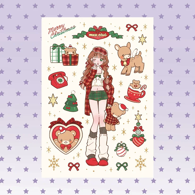 Sweet Cool Girl Stickers Cute Girl Character Guka Hand Account Diy Decoration