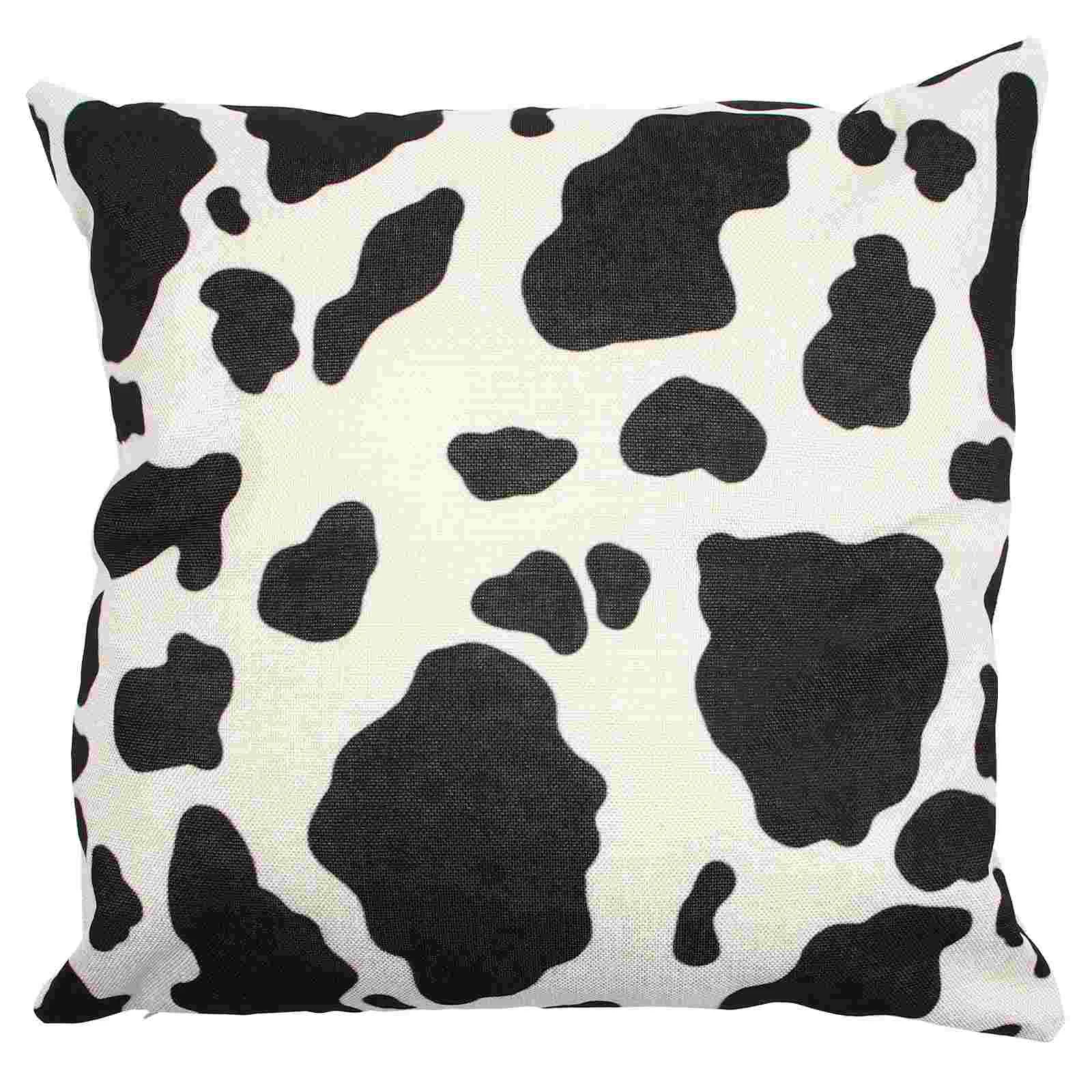 

1Pc Cow Pattern Pillow Case Decorative Short Plush Pillow Case Cushion Cover for Sofa Bedroom