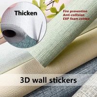 seamless thicken 3d wall stickers plain waterproof self adhesive wallpaper panel home decoration wallpapers for living room
