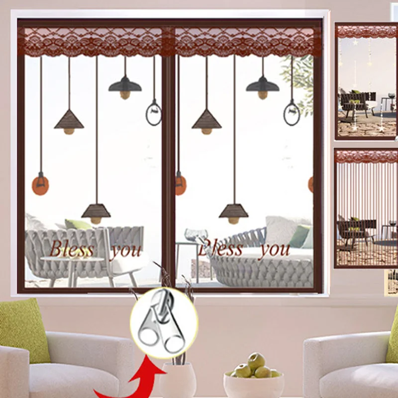 

Mosquito fly resistant screen window mesh self-adhesive window screen door curtain self installed detachable and non perforated