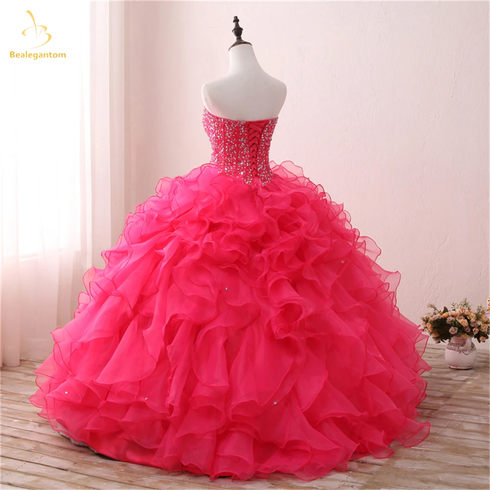 Фото Bealegantom Quinceanera платья 2025 для 15 лет бальное платье милое расшитое бисером милое платье для выпускного вечера 16 Vestidos De 15 Anos QA442 №4