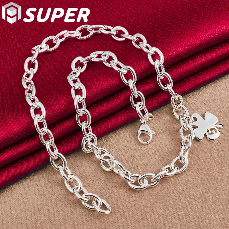 

Ожерелье из серебра 925 пробы с подвеской в виде звеньев, 18 дюймов