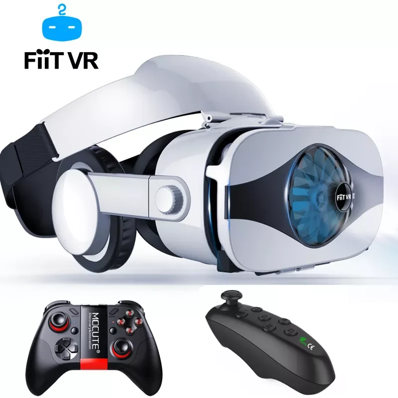 

NEW2023 5F headset version Fan cooling virtual reality glasses 3D glasses Deluxe Edition helmets smartphone Optional controller