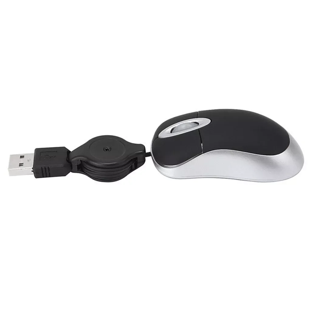 

Mini Retractable Mouse Portable Mini USB Wired Mouse Ergonomics Home Office Mice for Computer PC Laptop