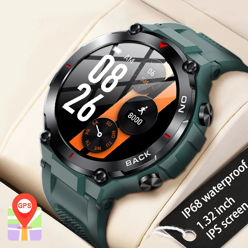 

2022 NEW Outdoor GPS Smart Watch For Men IP68 Waterproof Health Monitor Sports Watches Android IOS Smartwatch Long Battery Life