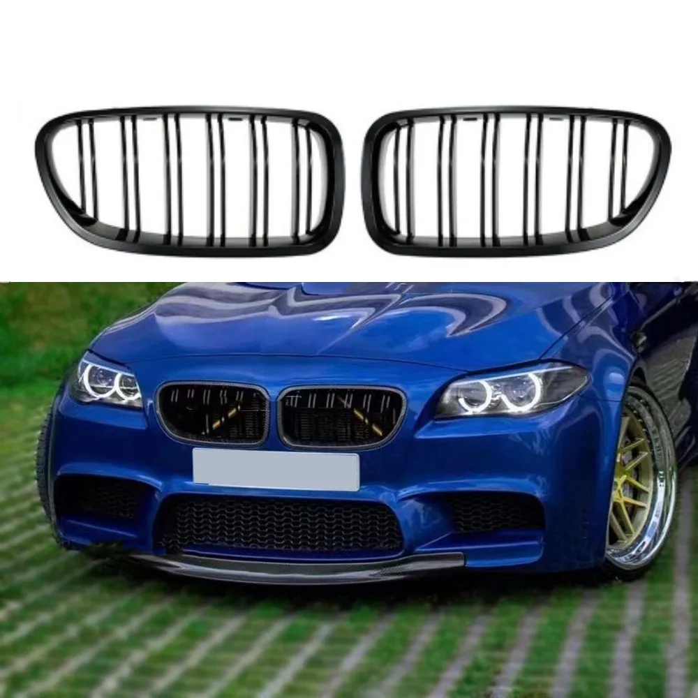 

Car Gloss Black Kidney Grill Dual Slats Racing Grill For BMW 5 Series F10 F11 F18 520d 530d 540i 2010-2017 Replacement Part