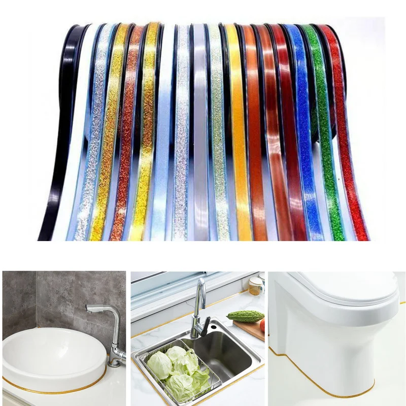 Self-Adhesive Ceramic Tile Gap Tape Kitchen Bathroom Mildewproof Waterproof Beautiful Seam Tape Wall Floor Gap Line Decor Strip