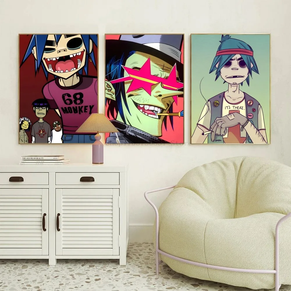 G-Gorillaz хип-хоп плакат с бумажным принтом для дома гостиной спальни входа бара