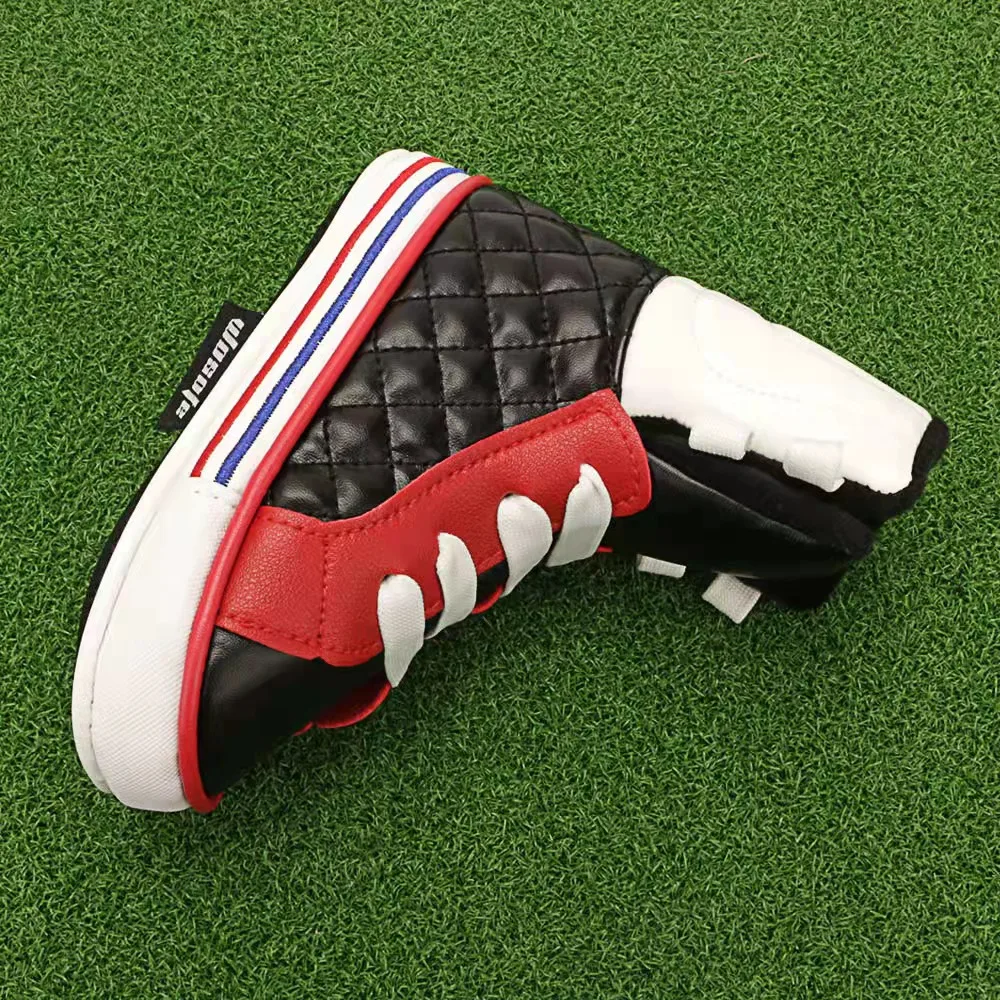 The new golf putter cover personality sneakers club cover L-shaped head protective cover PU cap