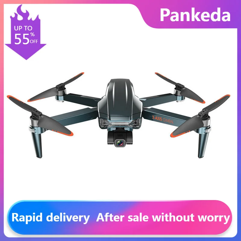 

F186 Drone 4K HD Profesional Gps with 3-axis Gimbal Dual Camera 5G WIFI FPV Brushless Motor RC Helicopter Quadcopter Gift Toys
