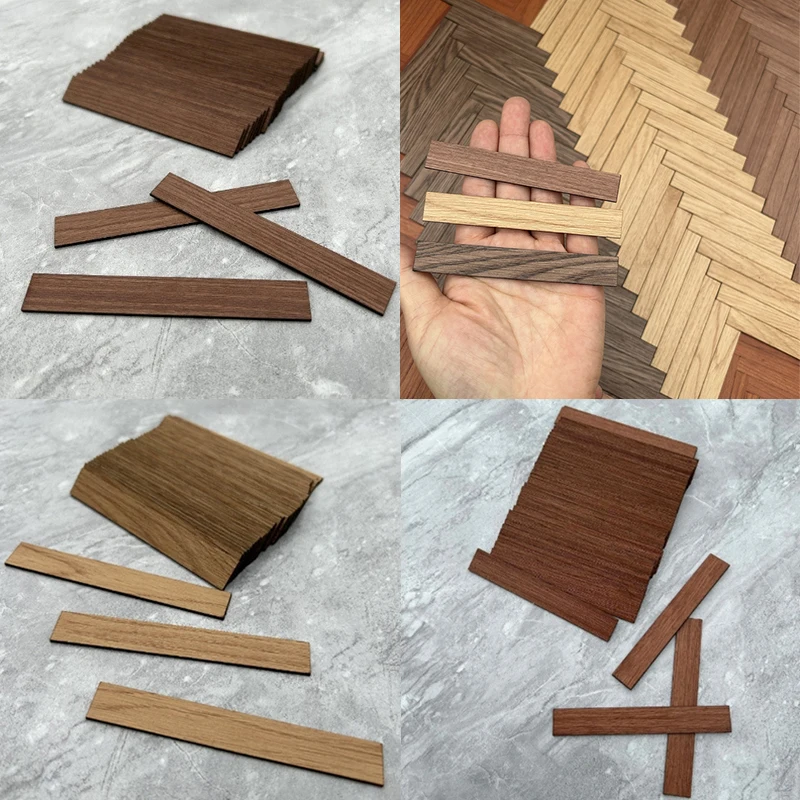 

40Pcs/Bag 1:12 Dollhouse Miniature Wooden Collage Floor Model Flooring Veneer Floor Wallpaper Living Room Dining Room Decor Toy