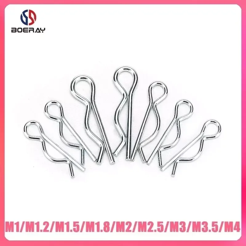 

50pcs 20pcs 10pcs Carbon Steel Anti-rust Hair Pin Hitch Retaining R Clip Cotter Spring Pin M1 M1.2 M1.5 M1.8 M2 M2.5 M3 M3.5 M4