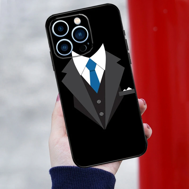 Фото Чехол для телефона с рубашкой и галстуком для iPhone 15 16 Pro Max 12 13 Mini 11 14 Pro Max XR 16 15 Plus 16e, задняя крышка №5