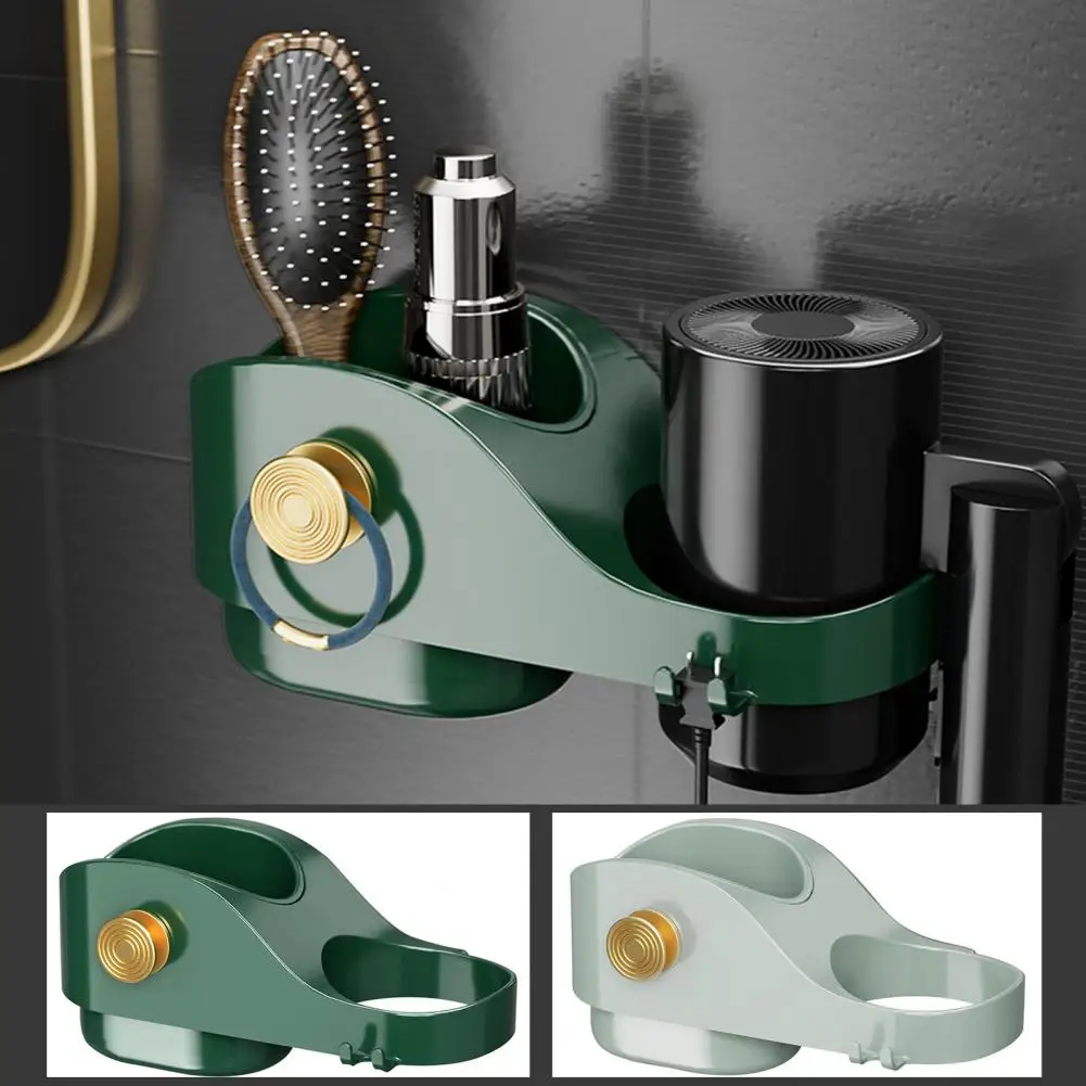 

Hair Dryer Organizer Easy to Install Hair Dryer Shelf Large Capacity Wall Mounted Bathroom Storage Organizer Space-saving