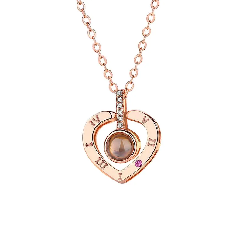 Customized Photo Projection Necklace Birthday Day Girl Gift Lover Personalized Picture Name Memory Jewelry Birthday Gifts