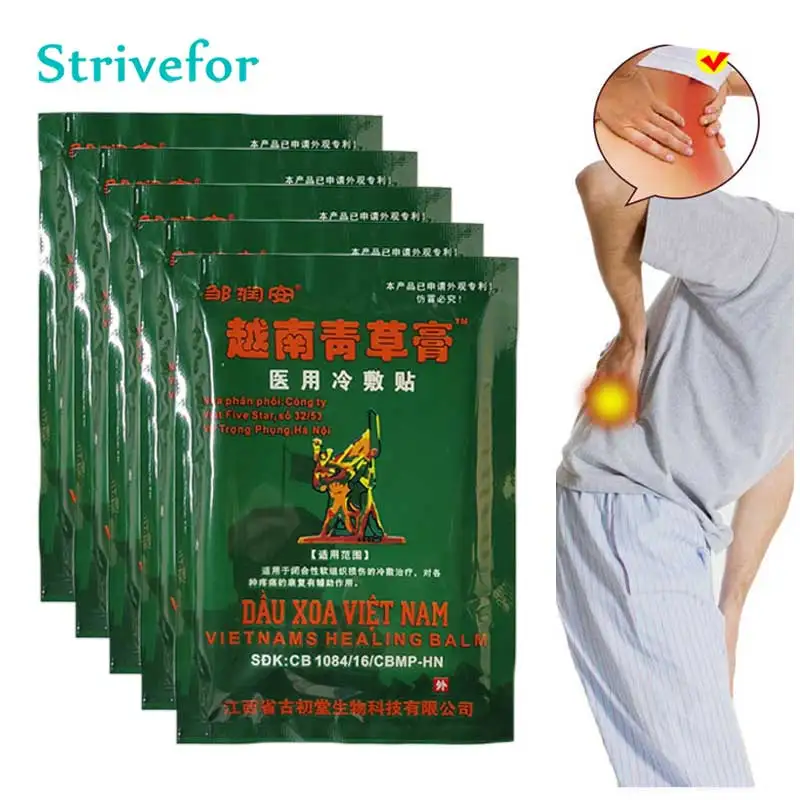 

40pcs Vietnam Green Herbal Pain Relief Patch Back Knee Muscle Sprain Medical Plaster Arthritis Joint Aches Blam Sticker AT0169