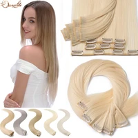 s noilite synthetic clip in hair extensions long straight clip in 8pcsset hairpieces 26inch pure color pale blonde clip in hair