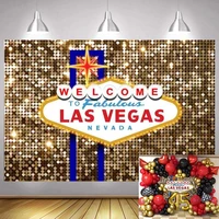 welcome to las vegas backdrop casino happy birthday party travel city night photography background photographic photo banner