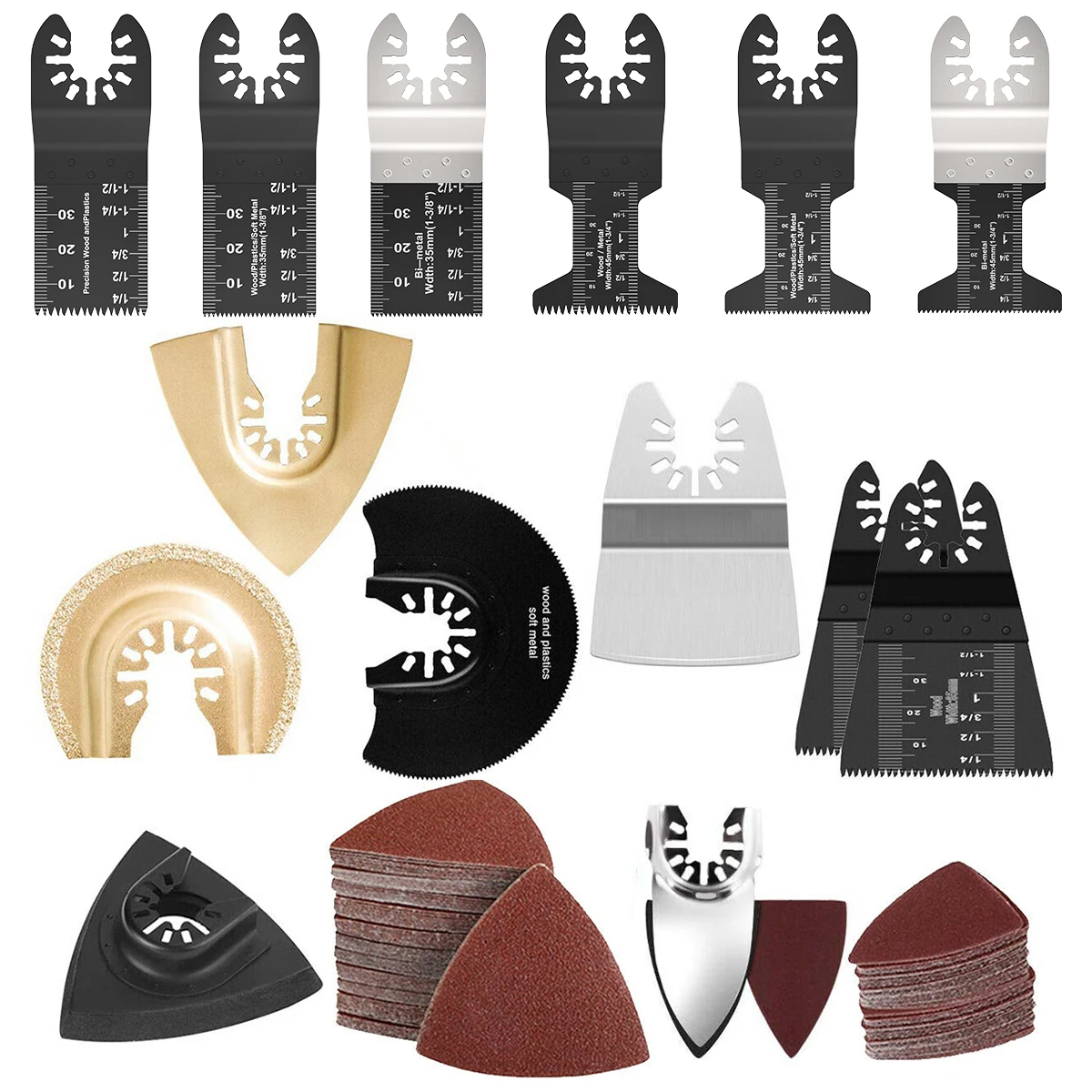 

124Pcs Multitool Blades Sharp Oscillating Saw Blades Quick Release Oscillating Blades High Precision Fast Cutting Saw Blades for
