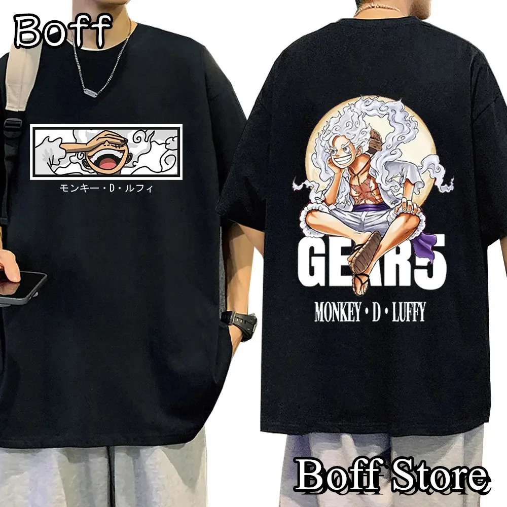 

Luffy Gear 5 Print T-shirt Summer Men Women Cotton T Shirts Fashion Short Sleeve Clothing Male Japanese Anime Streetwear
