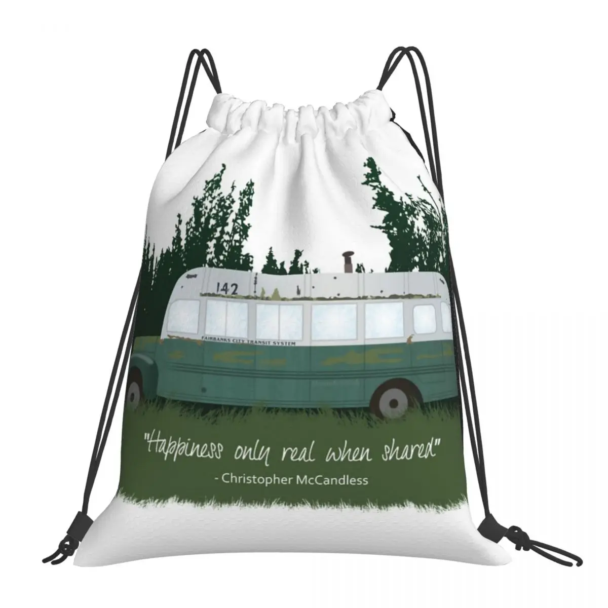 

В дикий автобус 142 Сумки на шнурке рюкзаки женские сумки на плечо Маленькая тканевая сумка