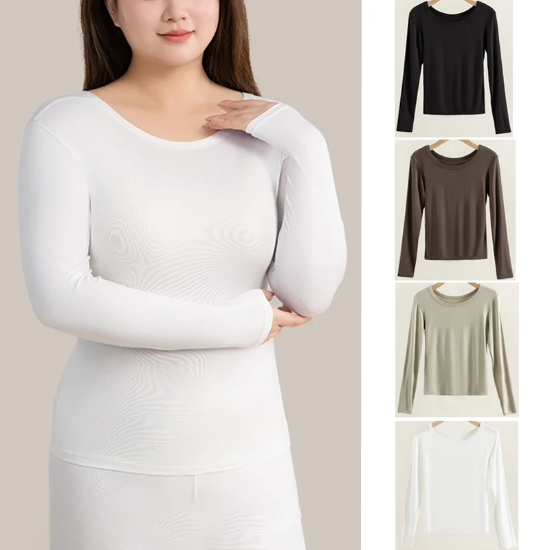 1 шт. женская осенняя футболка с длинными рукавами тонкое термобелье топ больших