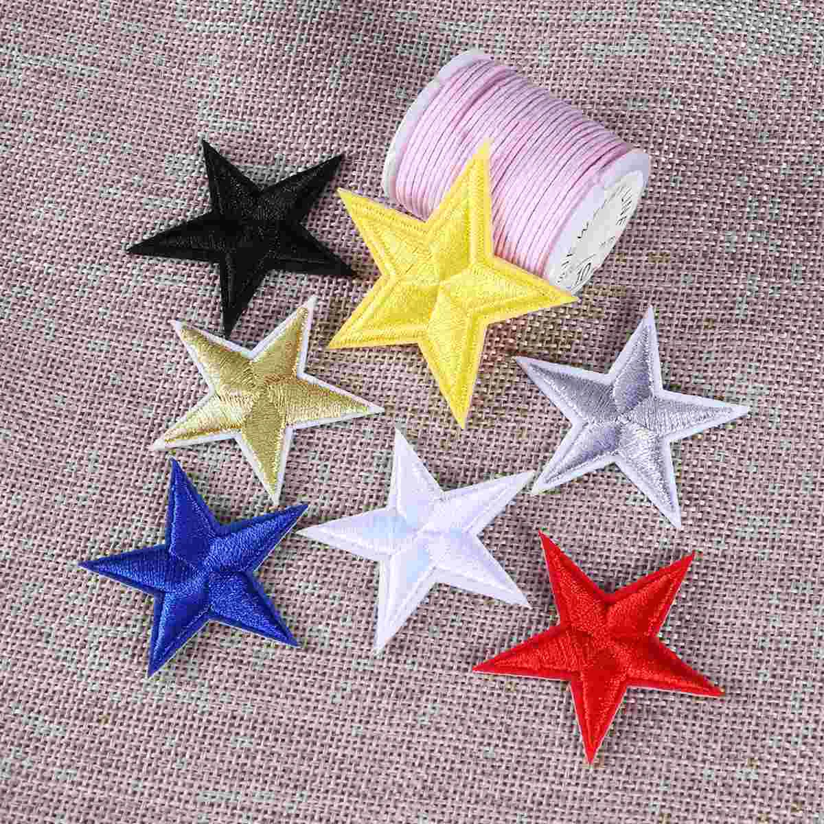 

Patch Star Patches Clothing Iron Embroidery Applique Sticker Diy Sew Sewing Embroidered Clothes Pentagram Gold Appliques Stars