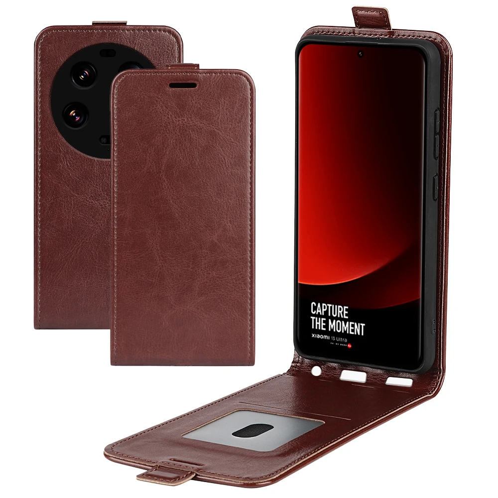 Dla Xiaomi 13 Ultra Etui skórzane z klapką Miękka okładka Pionowy portfel Skórzane etui na kartę kredytową mi
