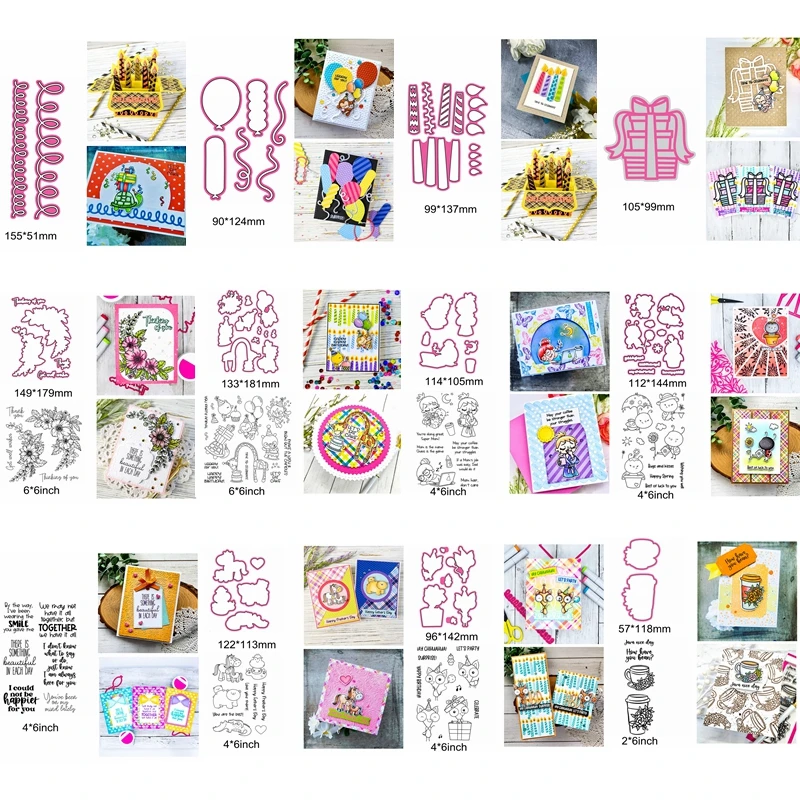 Металлические Вырубные штампы, совместимые с прозрачными силиконовыми штампами, животные, цветок, Hunman, Подарочные буквы, слова, создание открыток, «сделай сам», скрапбукинг, ремесло, трафареты