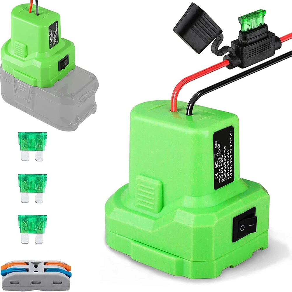 

Battery Adapter,Power Wheels Adapter DIY Cordless Tool, Upgrade RC Car Toy Robot, Built in Switch, with 4Pcs 30AMP Fuses